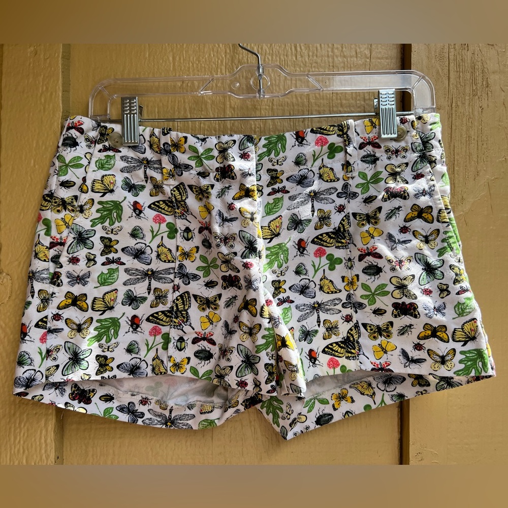 J. Crew White Butterfly and Floral Print Women’s Shorts
